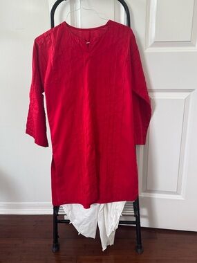 Kids Red Matching Set Top - Classic Tunic